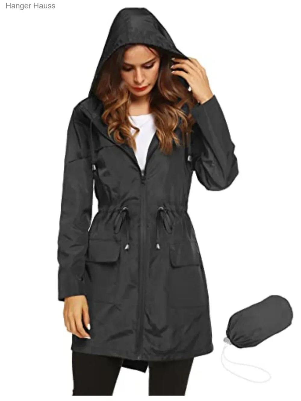 Waterproof Hooded Rain Jacket for Women Active Outdoor Lightweight